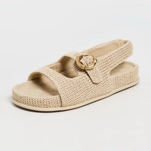 NWT- Cult Gaia Brielle Sporty Buckle Sling back Sandals in natural